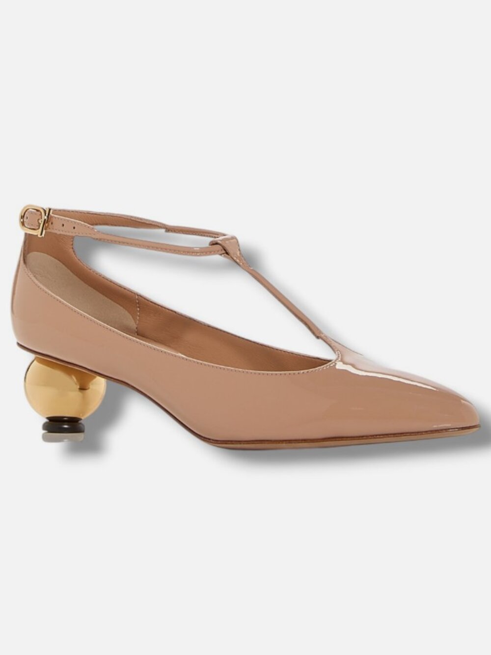 FERRAGAMO Women's Beige Tania T Strap Pumps Size 7